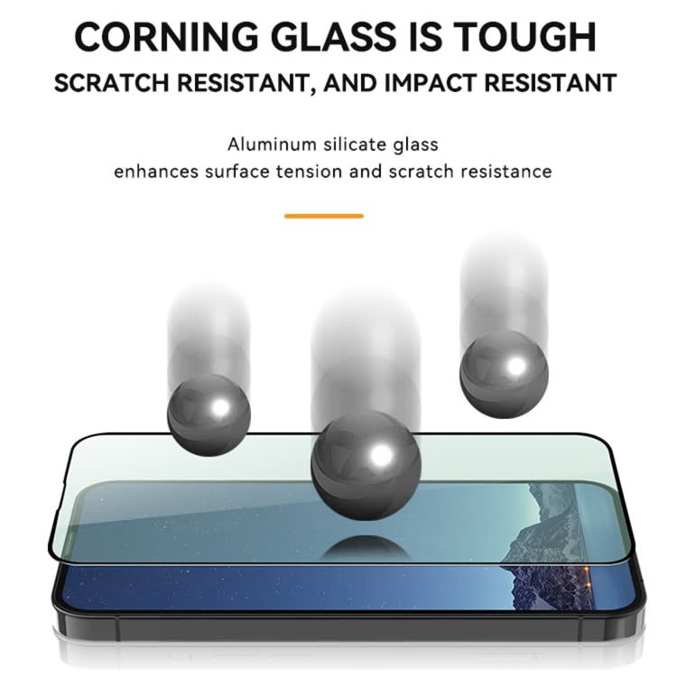 For iPhone 15 Pro Max TGVIS Green-Light Eye Protection 2.5D 9H Full-screen Tempered Glass Film