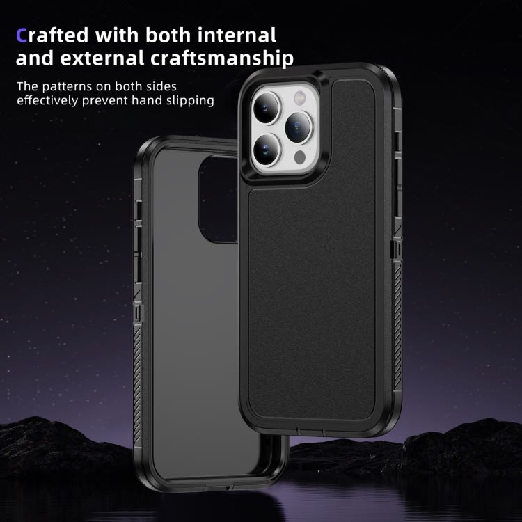 For iPhone 15 Pro Guard Life Waterproof Frosted Phone Case(Black)