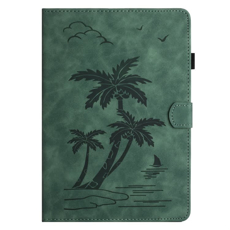 For Xiaomi Redmi Pad SE Coconut Tree Embossed Smart Leather Tablet Case(Green)