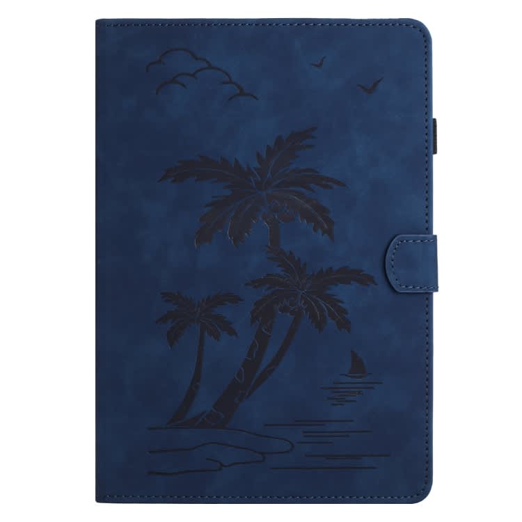 For Samsung Galaxy Tab A9+ X210/X216 Coconut Tree Embossed Smart Leather Tablet Case(Blue)