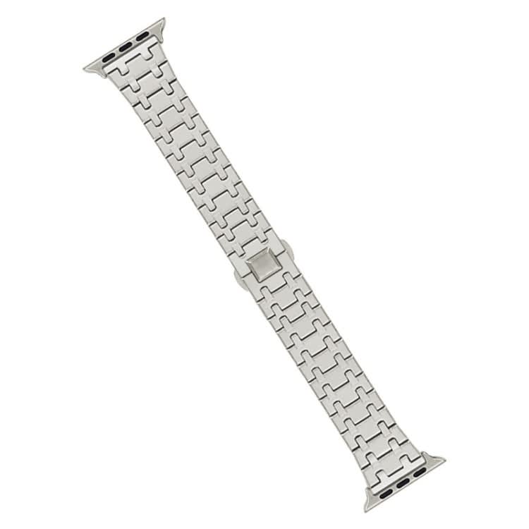 For Apple Watch Series 6 40mm Double T Stainless Steel Watch Band(Starlight)