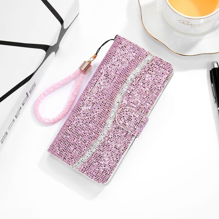 For Samsung Galaxy A15 5G Glitter Powder Filp Leather Phone Case(Pink)
