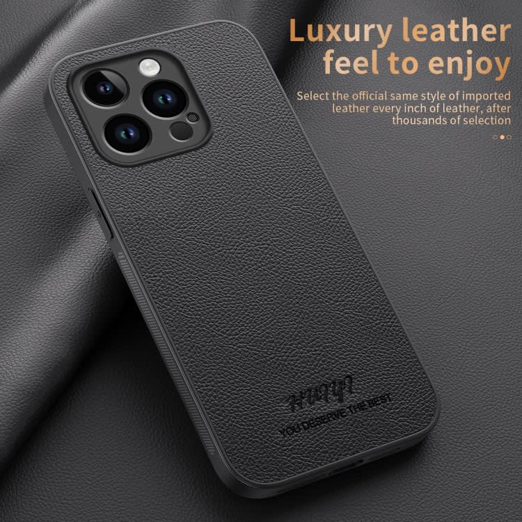 For iPhone 14 Pro HUIYI Leather MagSafe Magnetic Phone Case(Grey)