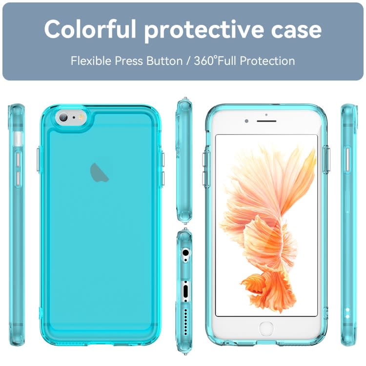 For iPhone 6 Plus Candy Series TPU Phone Case(Transparent Blue)
