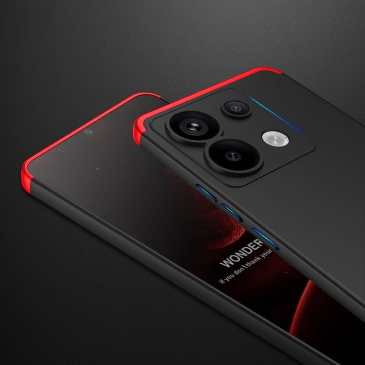 For Xiaomi Redmi Note 13 Pro 5G GKK Three Stage Splicing Full Coverage PC Phone Case(Black Red)