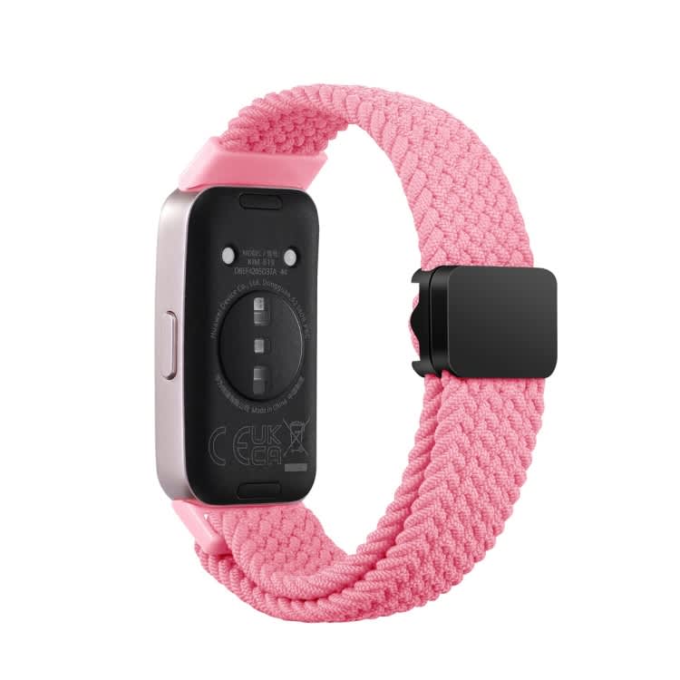 For Huawei Band 9 / 8 Magnetic Buckle Nylon Braid Watch Band(Pink)