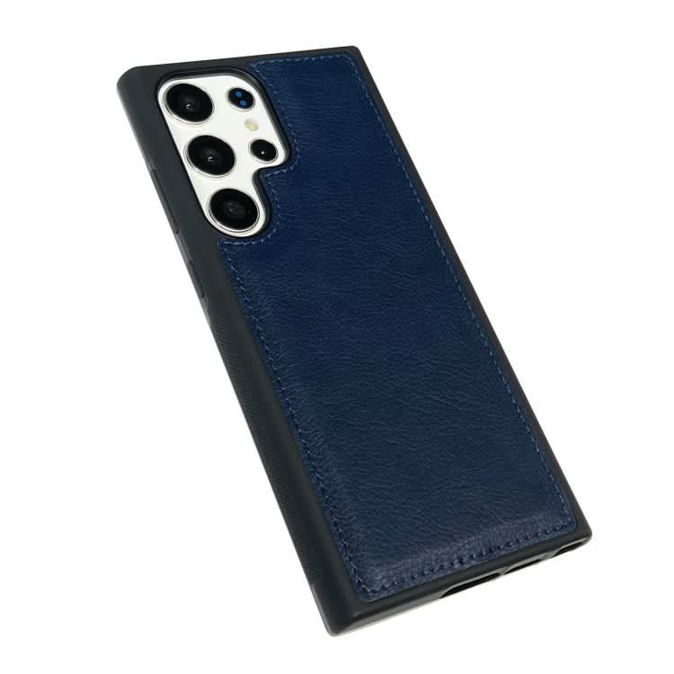 For Samsung Galaxy S22+ 5G Cowhide Texture Back Cover Phone Case(Royal Blue)