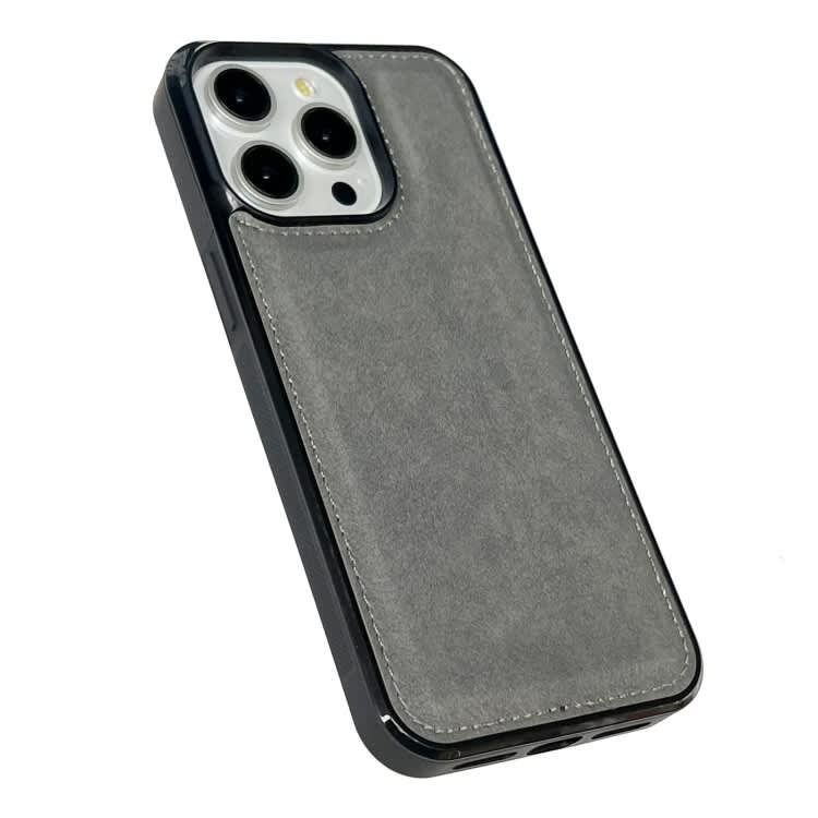 For iPhone 12 Pro Max Cowhide Texture Back Cover Phone Case(Grey)