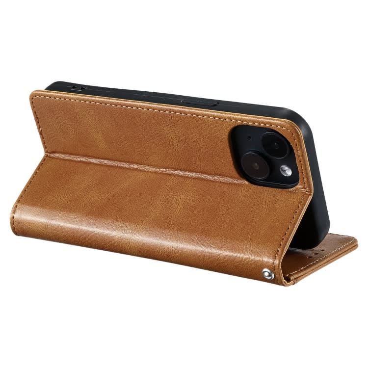 For iPhone 13 mini Simple 6-Card Wallet Leather Phone Case(Brown)