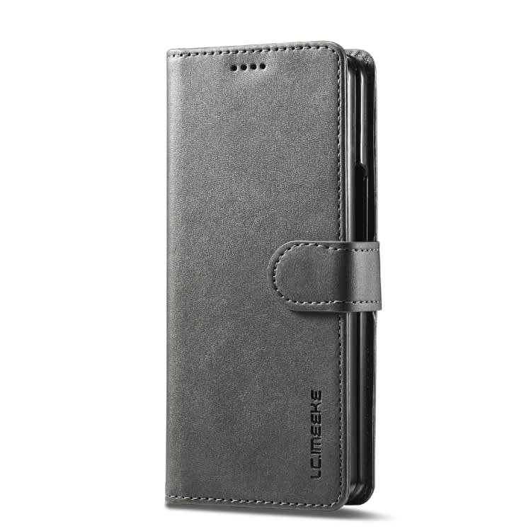 For Samsung Galaxy Z Fold6 5G LC.IMEEKE Calf Texture Leather Phone Case(Grey)