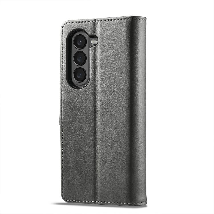 For Samsung Galaxy Z Fold6 5G LC.IMEEKE Calf Texture Leather Phone Case(Grey)