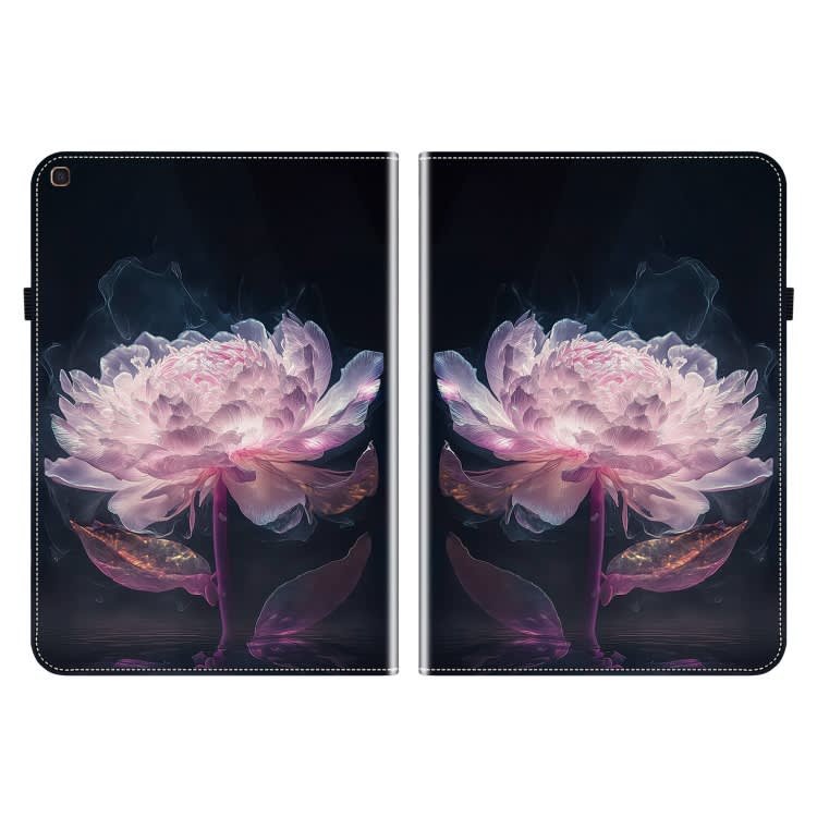 For Samsung Galaxy Tab A 10.1 2019 Crystal Texture Painted Leather Tablet Case(Purple Peony)