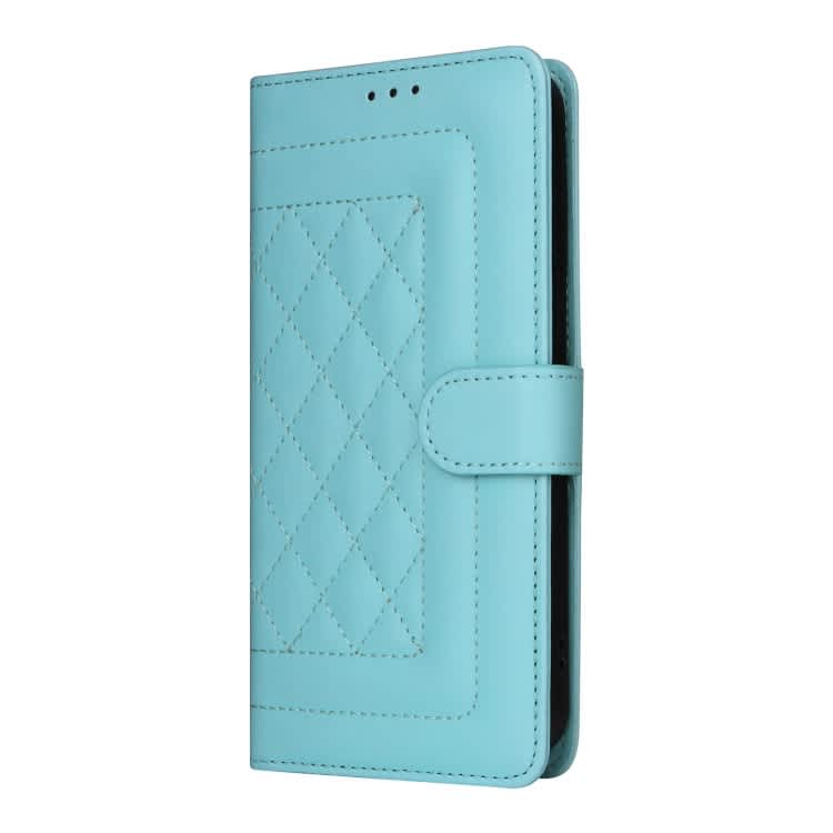 For iPhone 14 Diamond Lattice Leather Flip Phone Case(Mint Green)