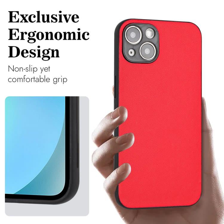 For iPhone 15 Plus R20 Leather Pattern Phone Single Case(Red)