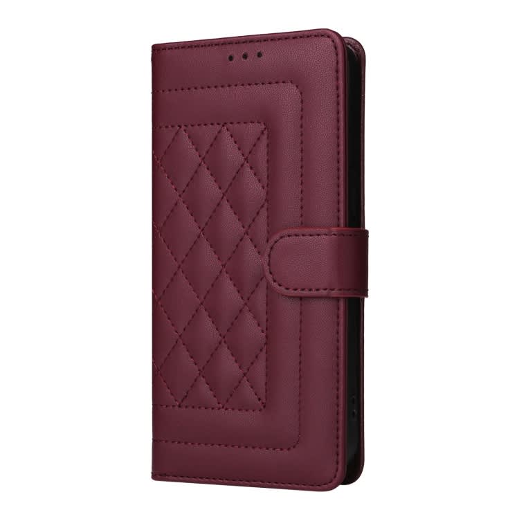 For Samsung Galaxy A53 Diamond Lattice Leather Flip Phone Case(Wine Red)
