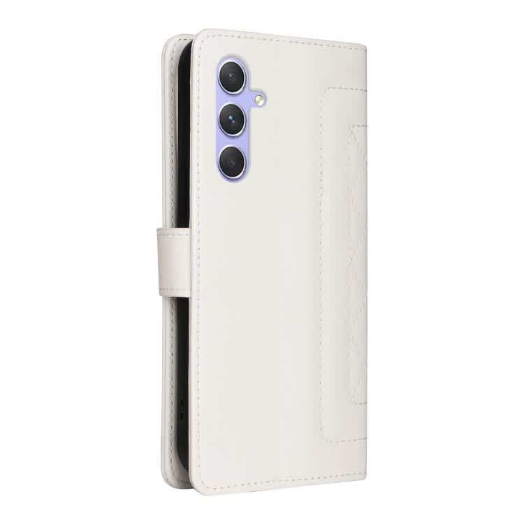 For Samsung Galaxy A54 5G Diamond Lattice Leather Flip Phone Case(White)