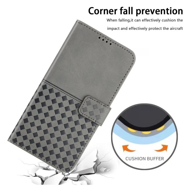For Samsung Galaxy S23 5G Woven Embossed RFID Blocking Leather Phone Case(Grey)