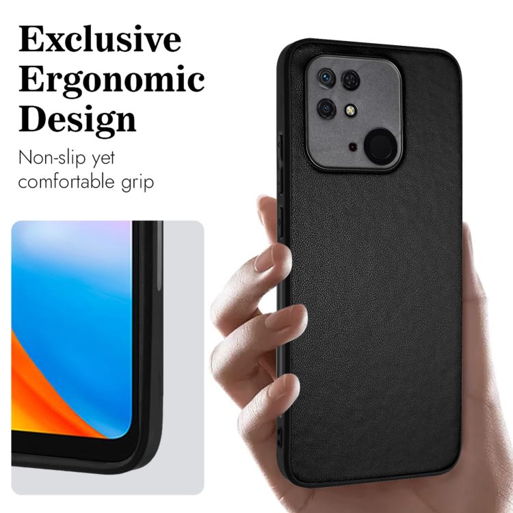 For Xiaomi Redmi 10C R20 Leather Pattern Phone Single Case(Black)