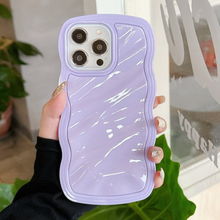 For iPhone 11 Solid Color Waves PC Hybrid TPU Phone Case(Purple)