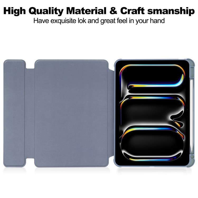 For iPad Pro 11 2024 Transparent Rotation Smart Leather Tablet Case(Lavender)