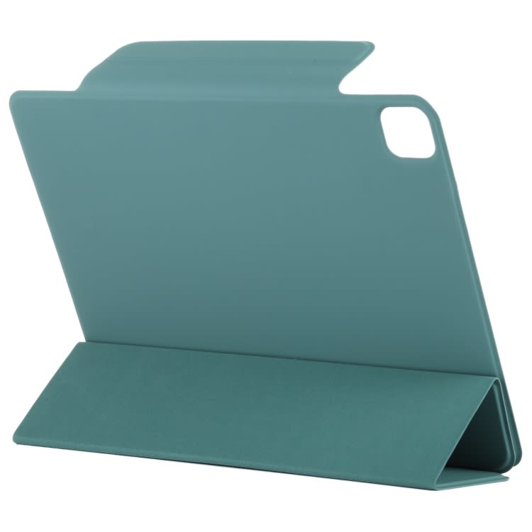 For iPad Pro 11 2024 Double-sided Clip Fixed Buckle Magnetic PU Leather Smart Tablet Case(Green)