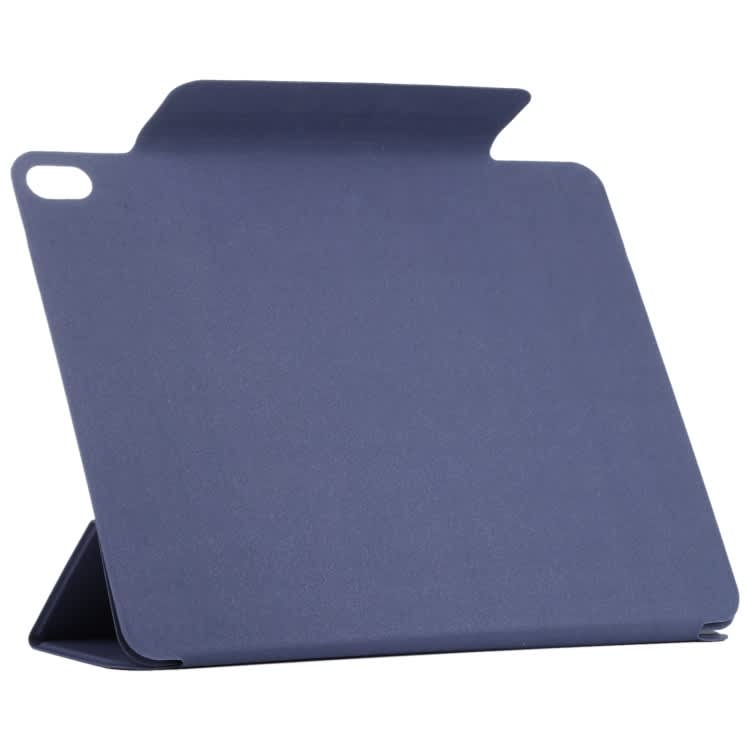 For iPad Air 13 2024 Double-sided Clip Fixed Buckle Magnetic PU Leather Smart Tablet Case(Dark Blue