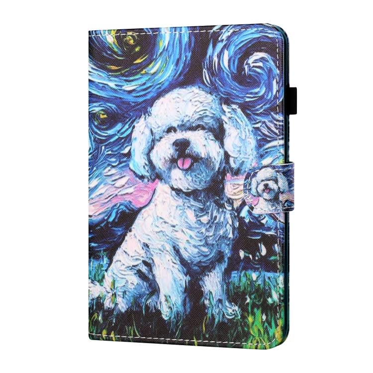 For iPad Pro 11 2024 Coloured Drawing Stitching Smart Leather Tablet Case(Dog)