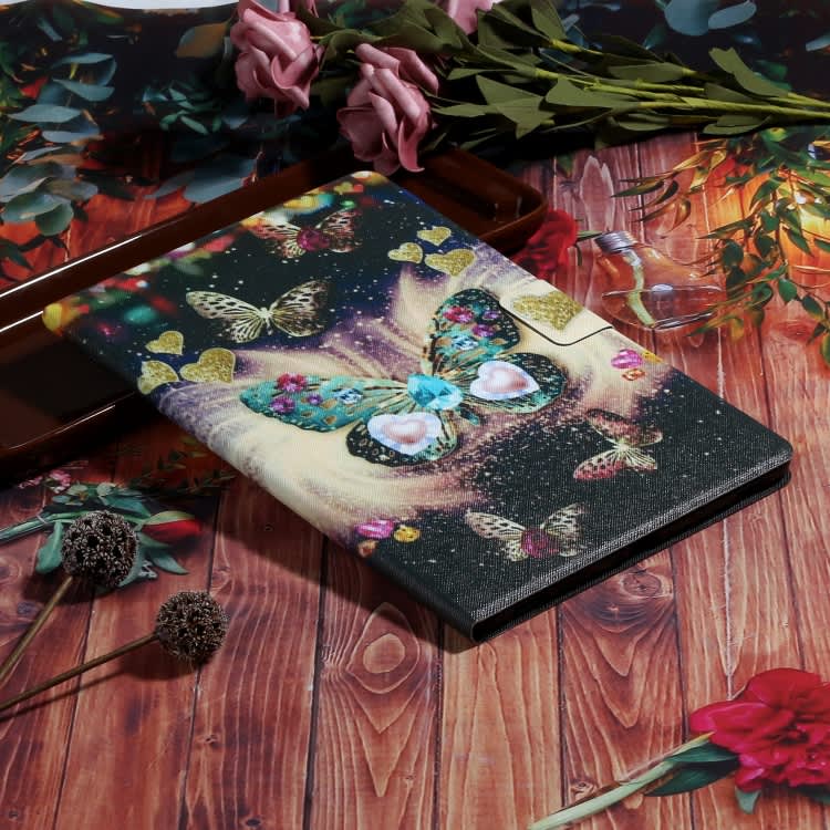 For iPad Pro 11 2024 Voltage Coloured Drawing Smart Leather Tablet Case(Butterflies)