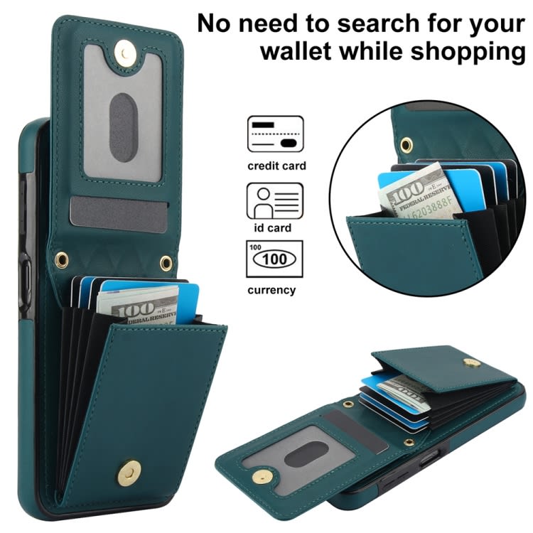 For Samsung Galaxy A14 4G / 5G YM015 Crossbody Rhombic Card Bag RFID Phone Case(Green)