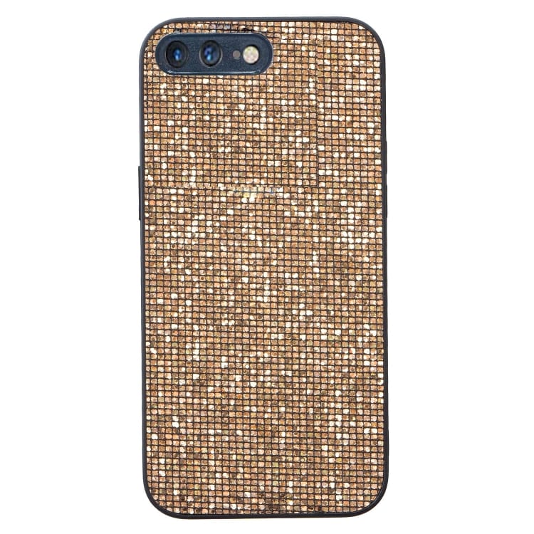For iPhone 8 Plus / 7 Plus Glitter Powder TPU Hybrid PC Phone Case(Gold)