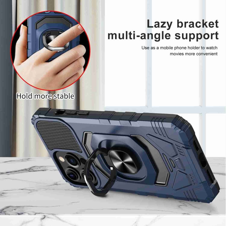 For Samsung Galaxy S21+ 5G Magnetic Ring Holder Phone Case(Blue)
