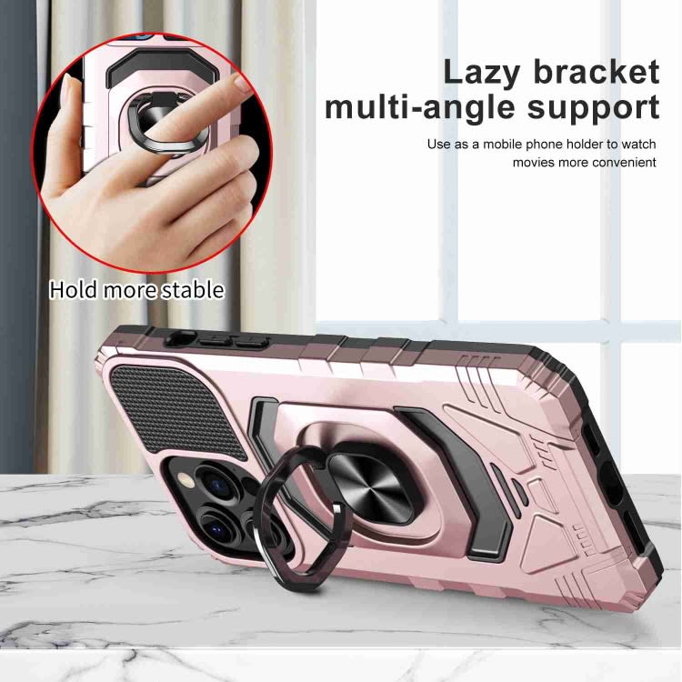 For Samsung Galaxy A71 4G Magnetic Ring Holder Phone Case(Rose Gold)