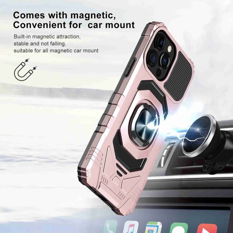 For Samsung Galaxy A71 4G Magnetic Ring Holder Phone Case(Rose Gold)
