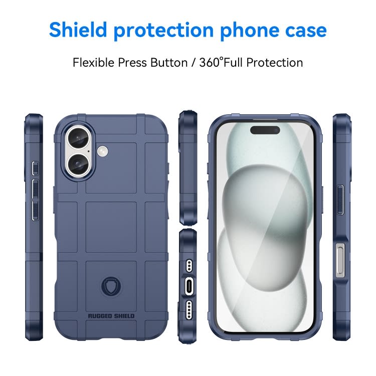 For iPhone 16 Pro Max Full Coverage Shockproof TPU Phone Case(Blue)