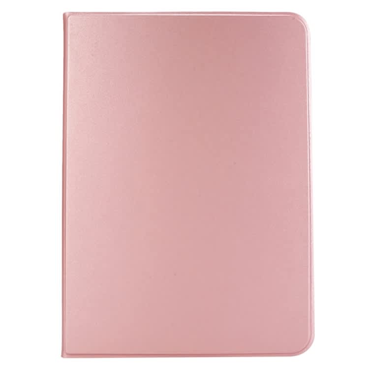 For iPad Air 11 2024 Stretch Voltage Plain Leather Smart Tablet Case(Rose Gold)