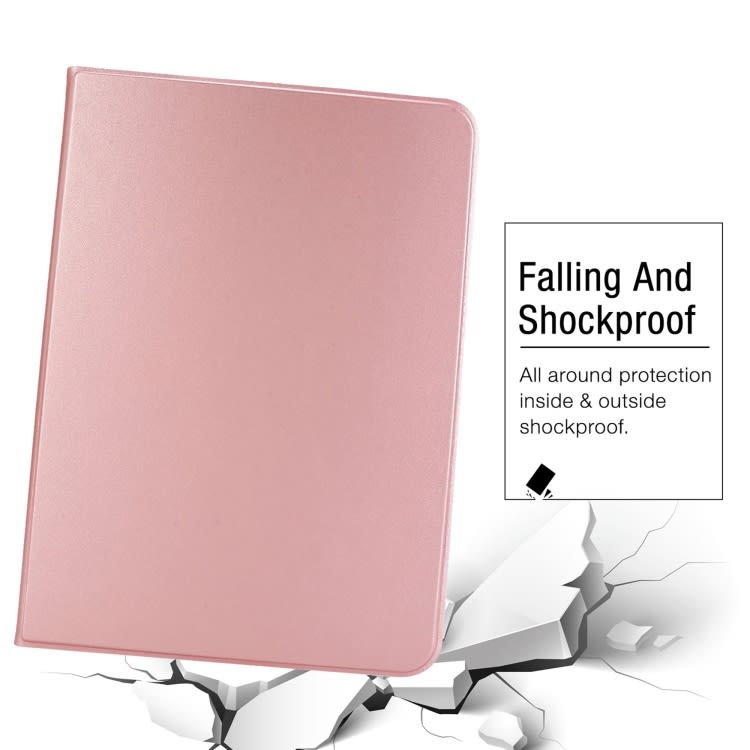 For iPad Air 11 2024 Stretch Voltage Plain Leather Smart Tablet Case(Rose Gold)