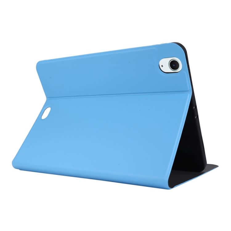 For iPad Air 11 2024 Stretch Voltage Plain Leather Smart Tablet Case(Light Blue)
