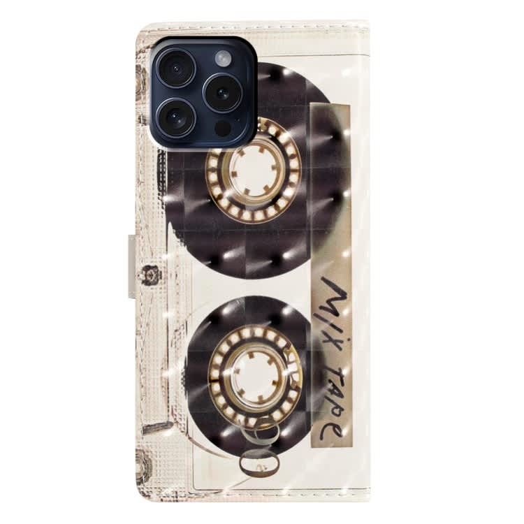 For iPhone 16 Pro 3D Pattern Leather Phone Case(Tape)