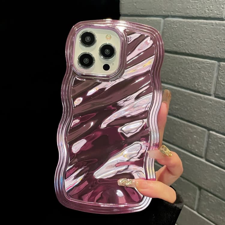 For iPhone 13 Pro Max Wave Plated PC Hybrid TPU Phone Case(Purple)