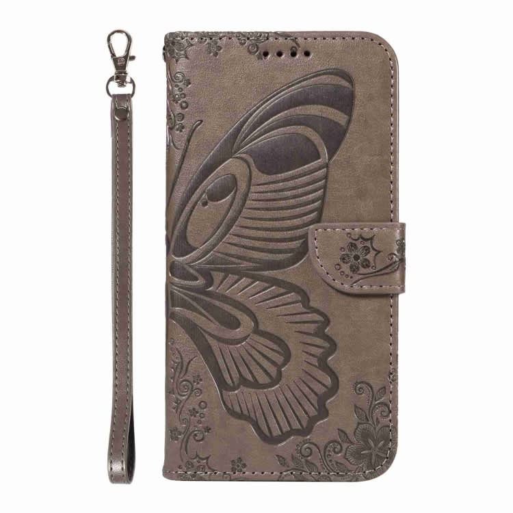 For Xiaomi Mi 11T / 11T Pro Swallowtail Butterfly Embossed Leather Phone Case(Grey)