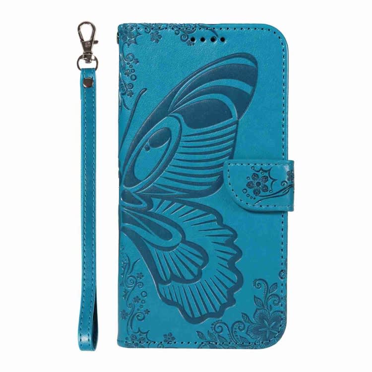 For Xiaomi Redmi A1+ Swallowtail Butterfly Embossed Leather Phone Case(Blue)