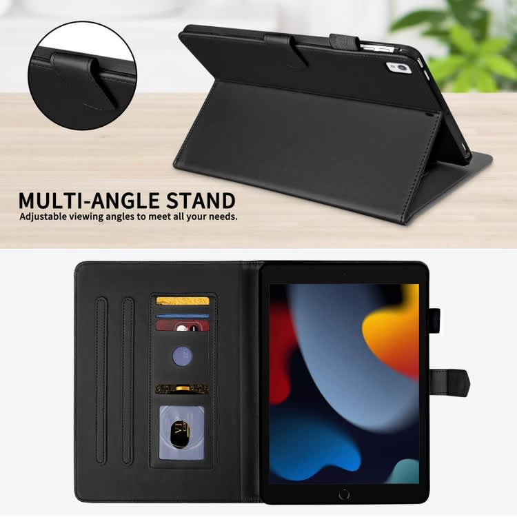 For iPad 10.2 2021 / 2020 / 10.5  Rhombus Lattice Leather Smart Tablet Case(Black)