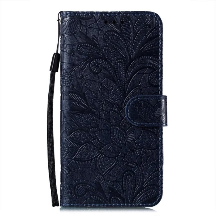 For Xiaomi Redmi Note 13 4G Lace Flower Embossing Flip Leather Phone Case(Dark Blue)