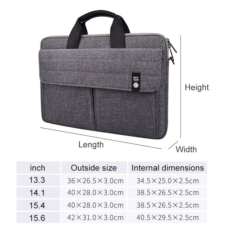 ST08 Handheld Briefcase Carrying Storage Bag without Shoulder Strap for 13.3 inch Laptop(Black)