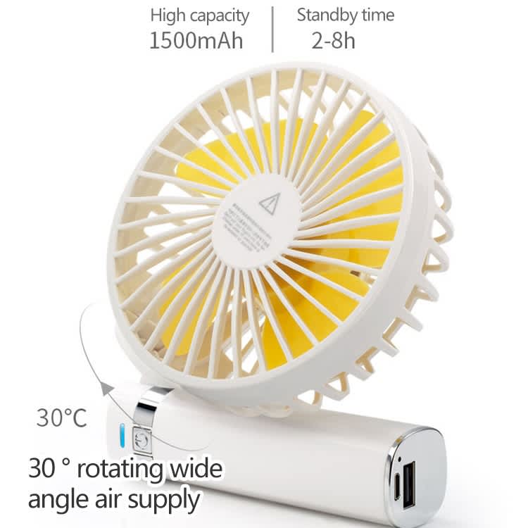 S2 Portable Foldable Handheld Electric Fan, with 3 Speed Control & Night Light (White)