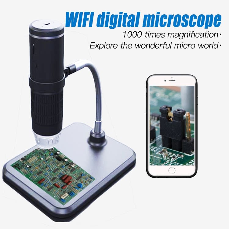 F210 HD 1080P WIFI 1000X Magnification Digital Microscope with 8 LED Light
