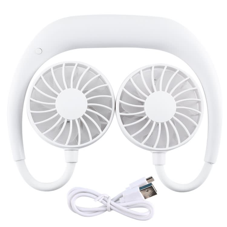 Multi-function Portable Adjustable Wearable Sport Fan(White)
