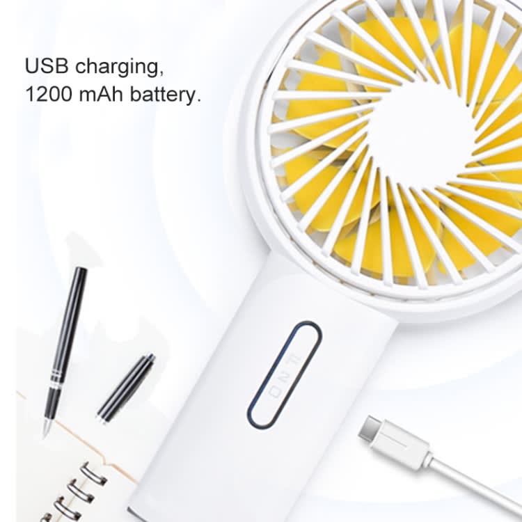 F20 Portable Adjustable Mini USB Charging Handheld Small Fan with 3 Speed Control (White)