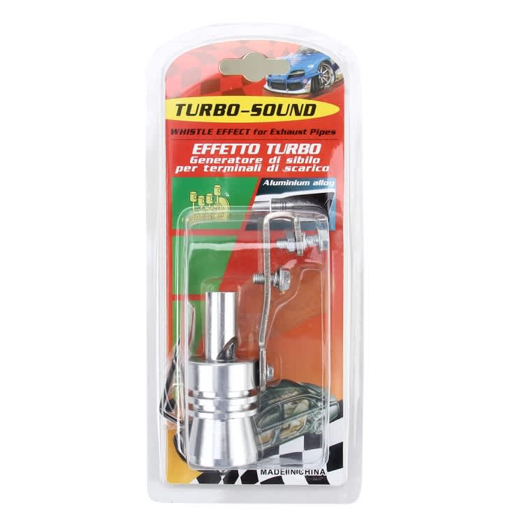 Universal Aluminum Turbo Sound Exhaust Muffler Pipe Whistle Car Simulator Whistler, Size: L