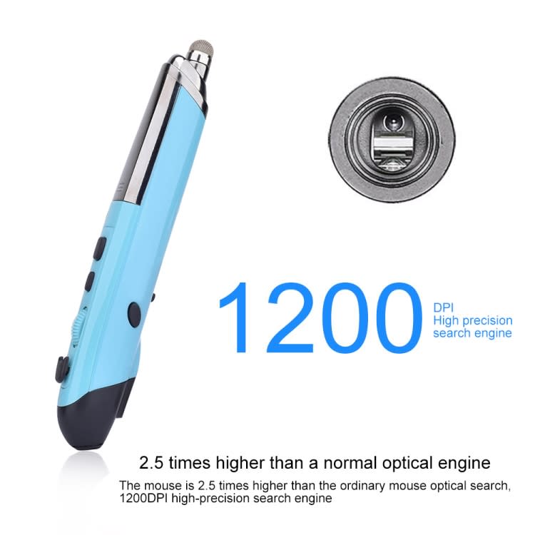 PR-08 6-keys Smart Wireless Optical Mouse with Stylus Pen & Laser Function (Blue)